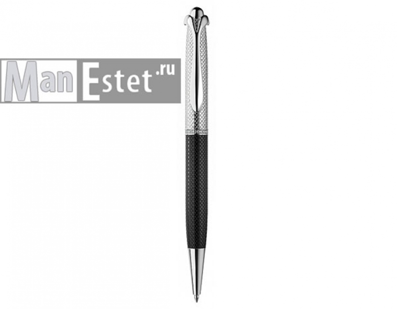 Серебреная ручка роллер, цвет черный