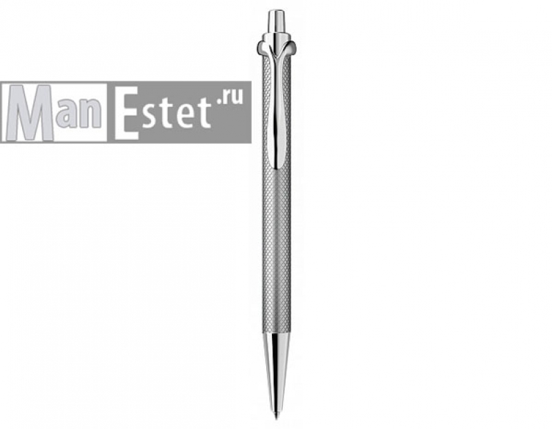 Серебреная ручка роллер с нажимным механизмом